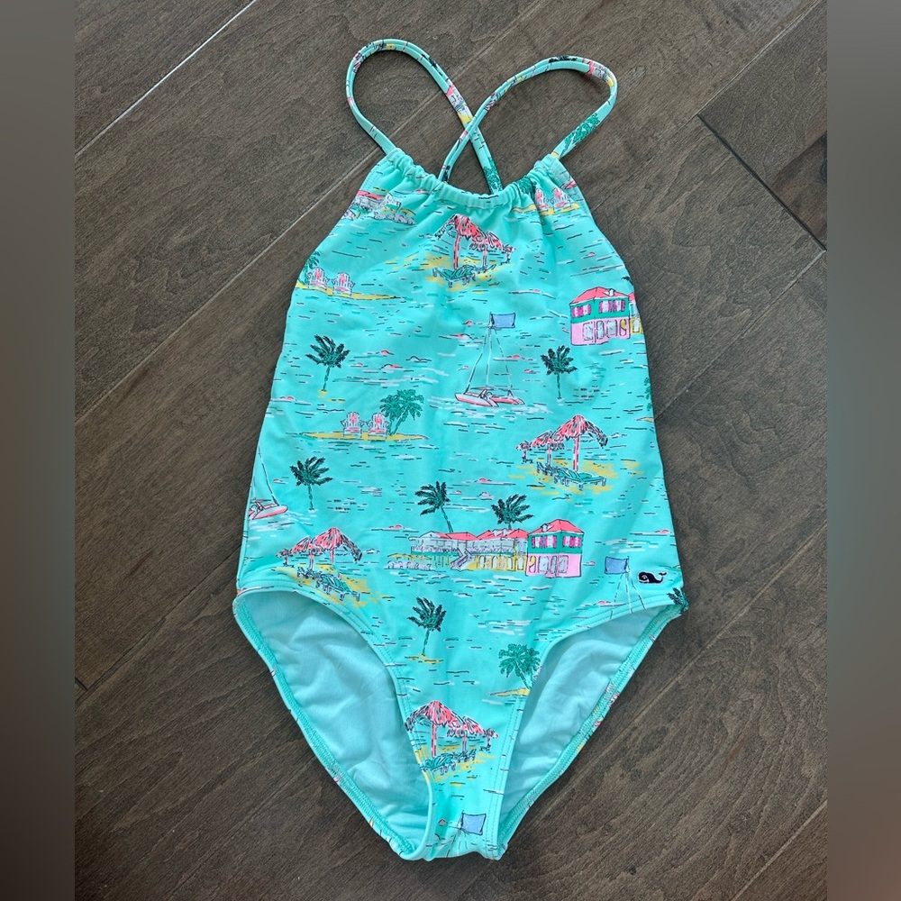Girls Vineyard Vines Tropical Swimsuit